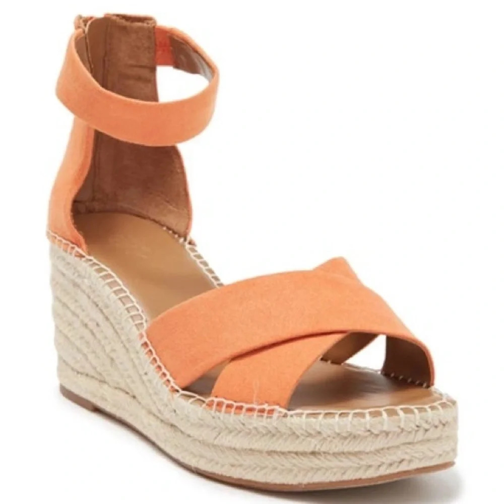 NORDSTROM RACK Caroline Platform Wedge in orange size: 5.5